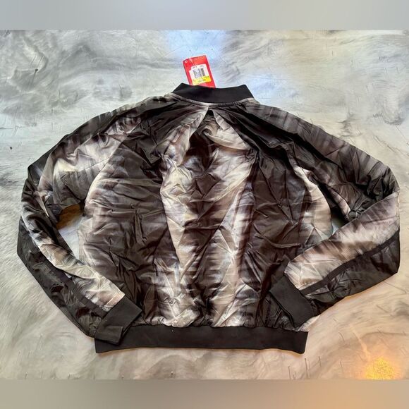 NWT New NIKE Black Gray White Ombré Tie Dye Bomber Jacket Small - Picture 6 of 6